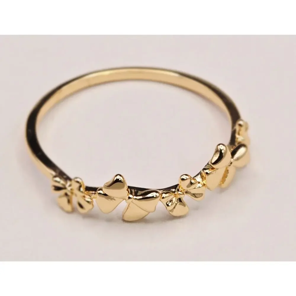 GNIRTSI Gold Ring Women 14K Gold Plated CZ Bar Minimalist Stack Band Size 10